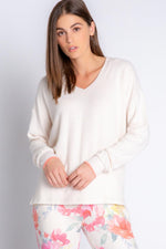 PJ Salvage Happy Blooms Long Sleeve Top - Oatmeal - Eden Lifestyle