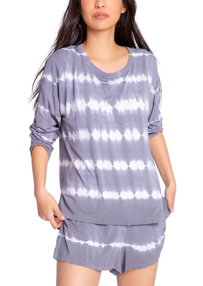 PJ Salvage Happy Days Tie-Dye Stripe Print Jersey Knit Sleep Top - Eden Lifestyle