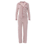 KicKee Pants, Girl - Pajamas,  Print Collared Pajama Set in Rose Gold Candy Cane Stripe