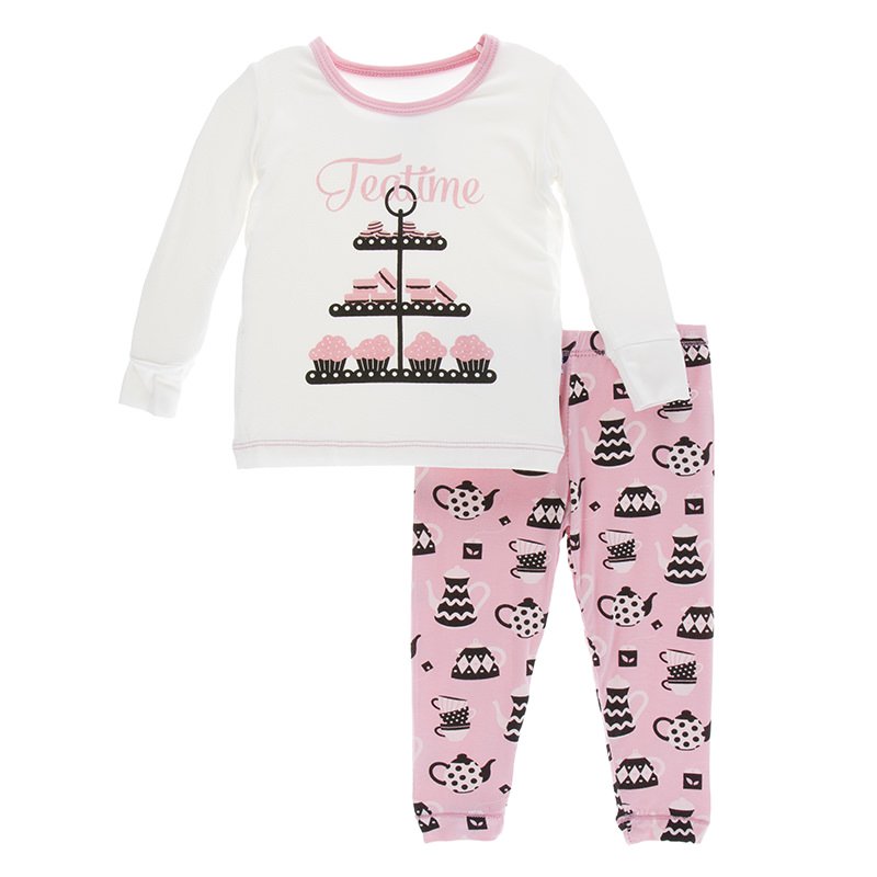 KicKee Pants, Girl - Pajamas,  KicKee Pants - Long Sleeve Pajama Set- Teatime