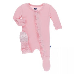 KicKee Pants, Baby Girl Apparel - Pajamas,  KicKee Pants - Basic Footie -Pink