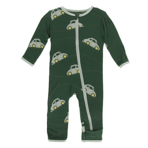 KicKee Pants, Baby Boy Apparel - One-Pieces,  Kickee Pants - Coverall with Zipper - Topiary Italian Car
