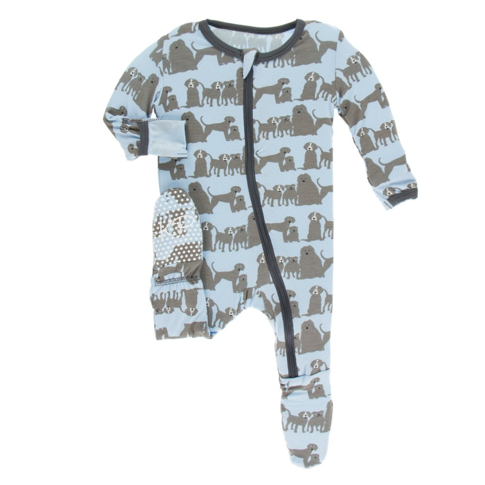 KicKee Pants, Baby Boy Apparel - One-Pieces,  KicKee Pants - Basic Footie - London Dogs
