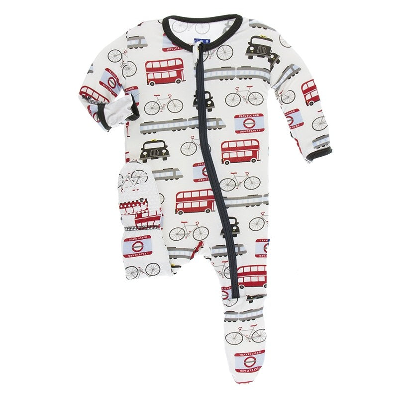 KicKee Pants, Baby Boy Apparel - One-Pieces,  KicKee Pants - Basic Footie- London Transport