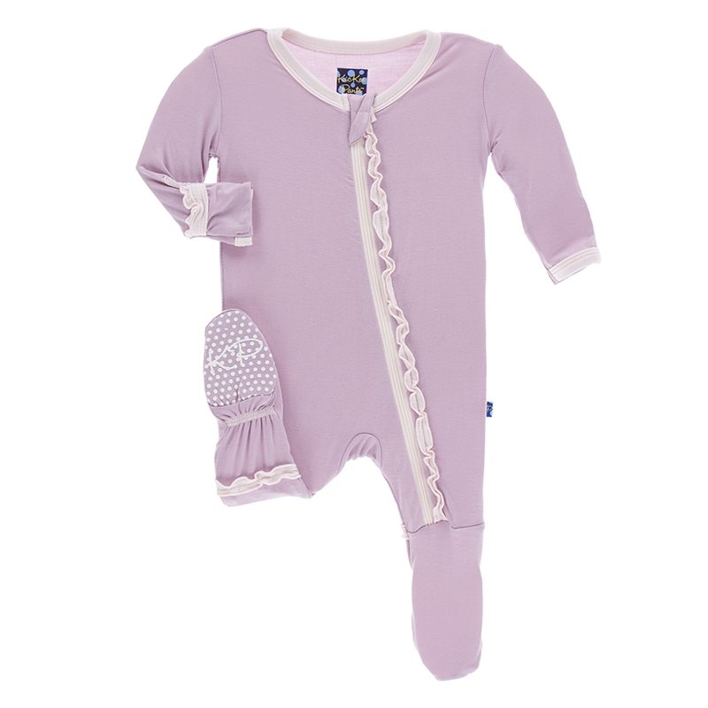 KicKee Pants, Baby Girl Apparel - One-Pieces,  KicKee Pants - Basic Footie - Sweet pea