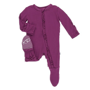 KicKee Pants, Baby Girl Apparel - One-Pieces,  KicKee Pants - Classic Ruffle Footie- Orchid