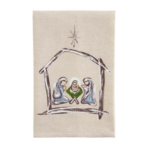 Mud Pie Painted Nativity Scene Towel - Eden Lifestyle