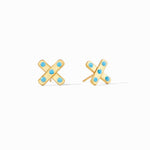 Julie Vos, Accessories - Jewelry,  Julie Vos - Paris X Stud Pacific Blue