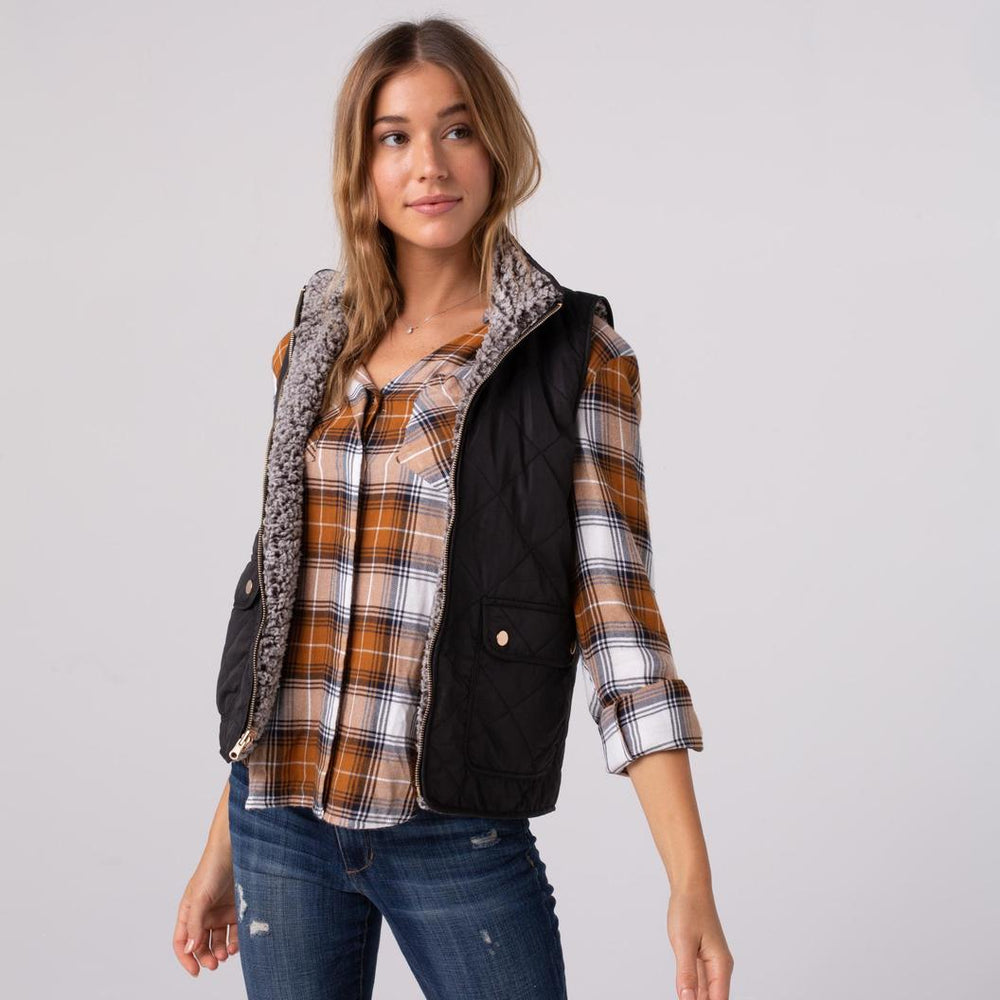 Thread & Supply, Women - Outerwear,  Park City Reversible Vest - Black