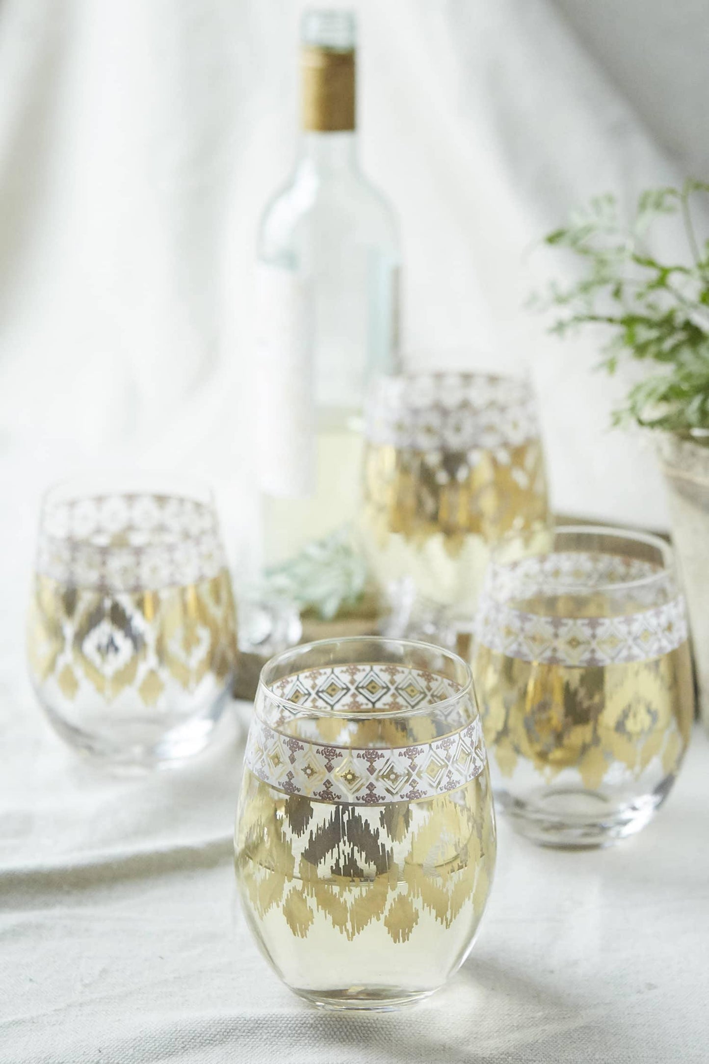 White Twist Stemless Wine Glass - Eden Lifestyle