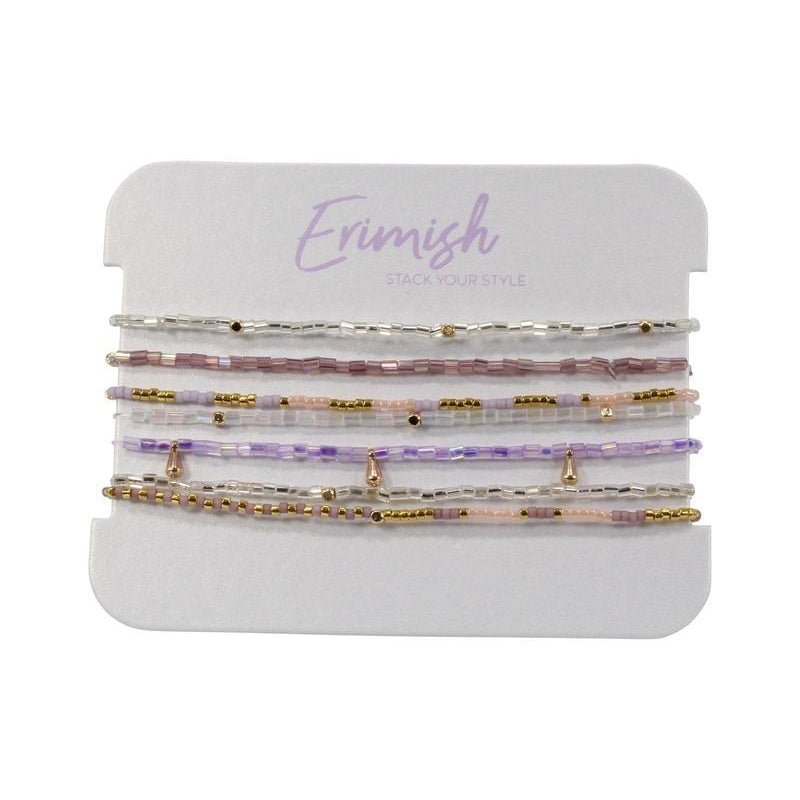 Erimish, Accessories - Jewelry,  Lilac Peeps Bracelet Stack