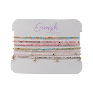 Erimish, Accessories - Jewelry,  Pink Peeps Bracelet Stack