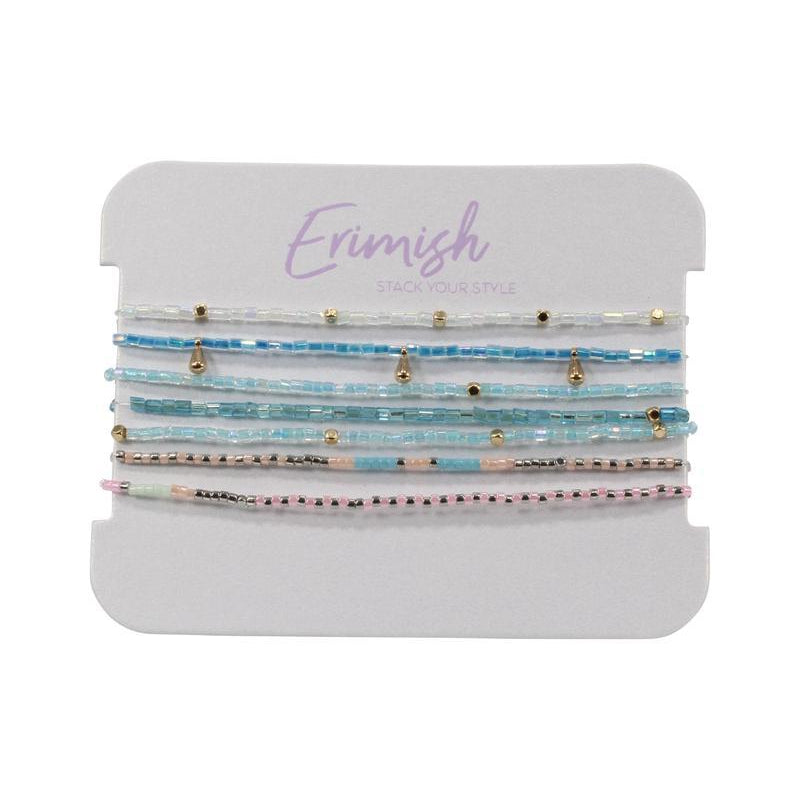 Erimish, Accessories - Jewelry,  Teal Peeps Bracelet Stack