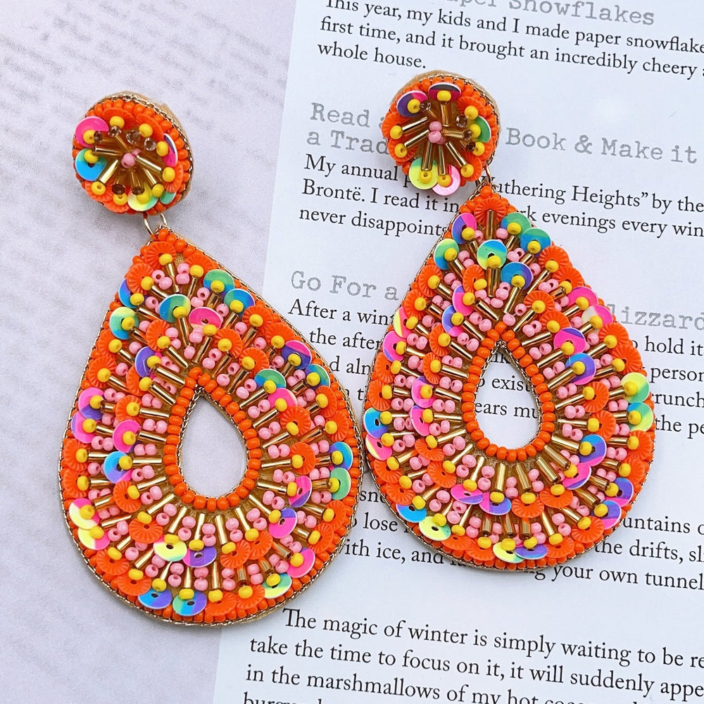 Pen Orange Drop Earring - Eden Lifestyle