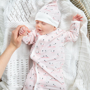 Magnetic Me by Magnificent Baby Pink Baa Baa Baby Modal Magnetic Gown Set - Eden Lifestyle