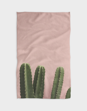 Geometry Pink Cactus Kitchen Tea Towel - Eden Lifestyle