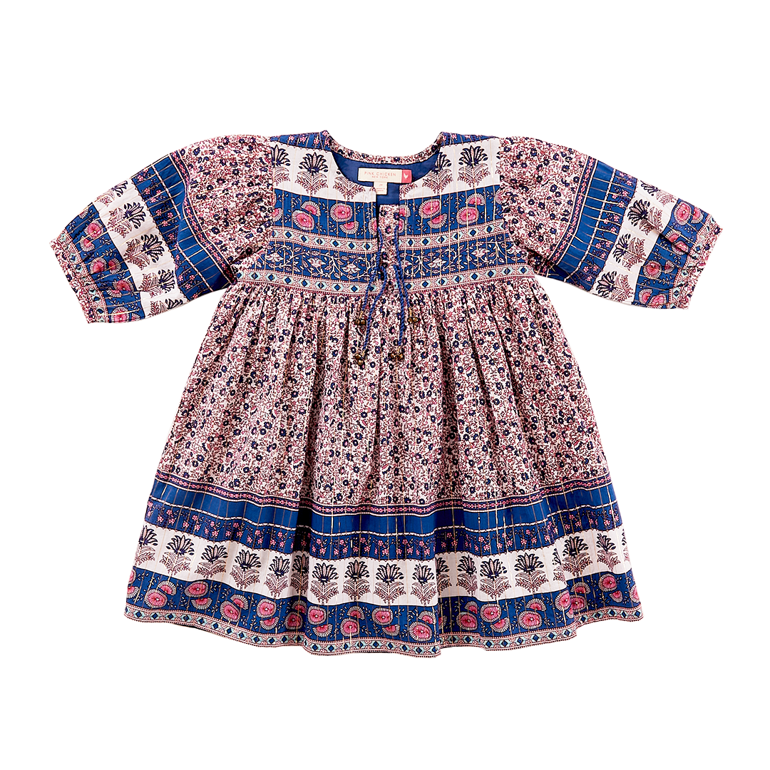 Pink Chicken Jade Dress - Boho Block Print - Eden Lifestyle
