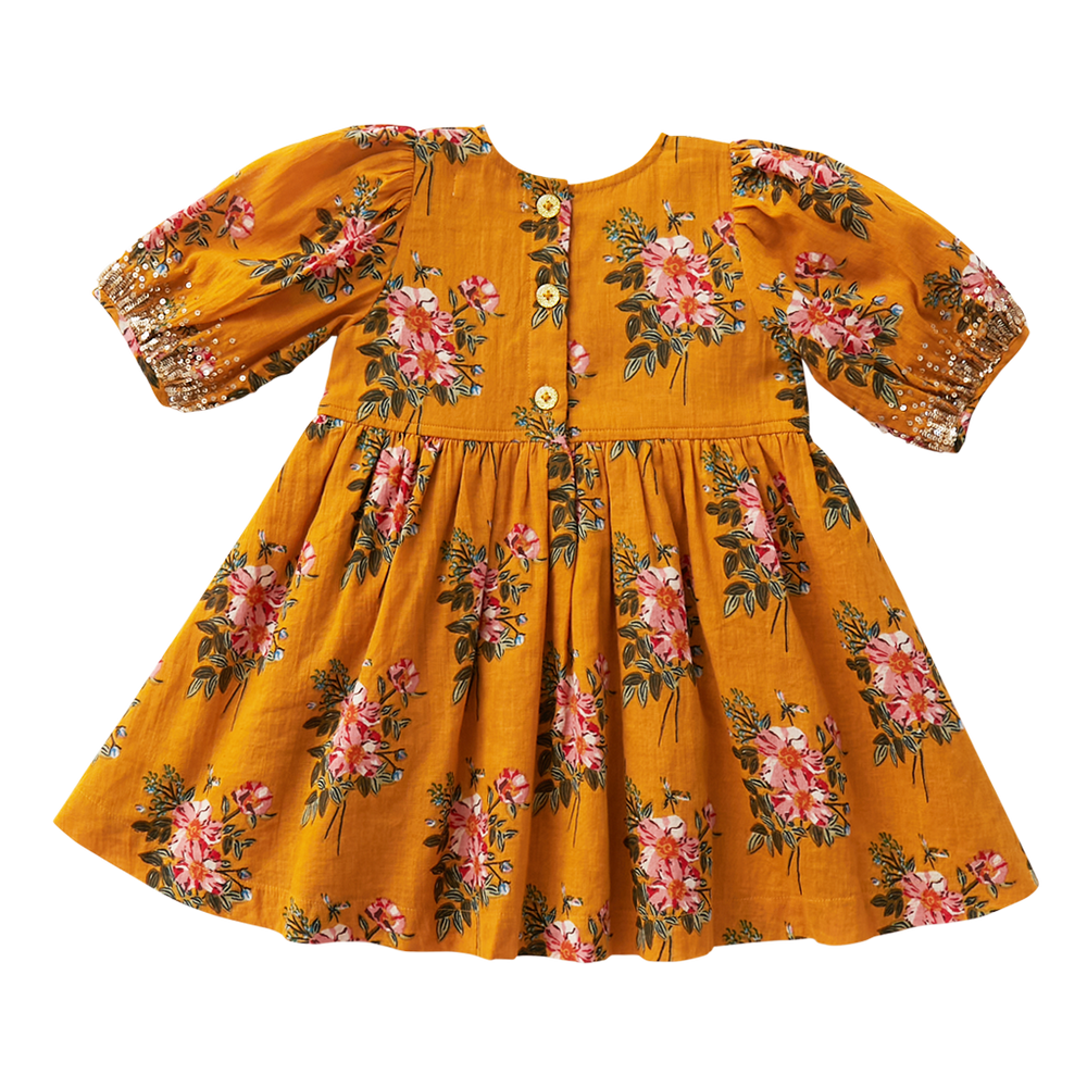 Pink Chicken Evelyn Dress Inca Gold Franken Floral - Eden Lifestyle