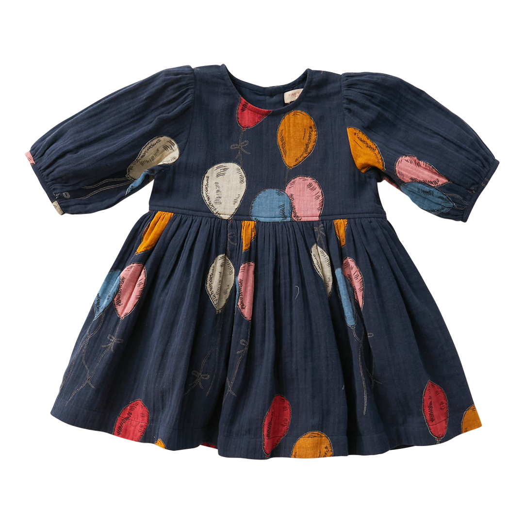 Pink Chicken Brooke Dress Blues Balloons - Eden Lifestyle