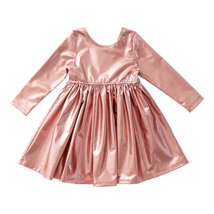 Pink Chicken Liza Lamé Dress Dusty Pink Metallic - Eden Lifestyle