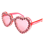 Pink Heart Shaped Sunnies with Crystals - Eden Lifestyle