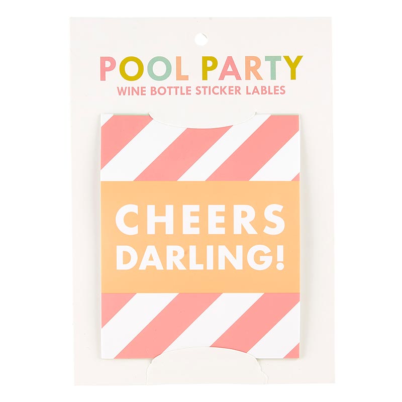 Pool Party Wine Bottle Sticker Labels - Eden Lifestyle