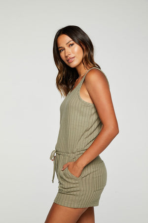 Poor Boy Rib Double Scoop Tank Romper - Eden Lifestyle