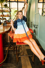 Navy Multi Tiered Sequin Dress - Eden Lifestyle