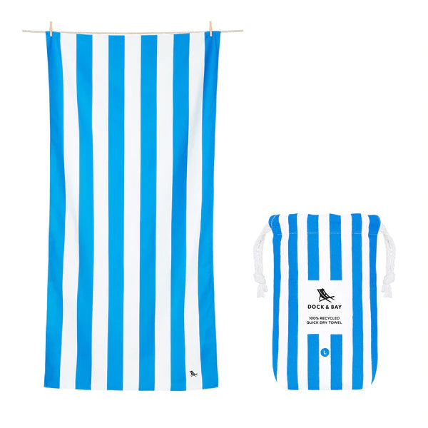 Quick Dry Towel - Cabana - Bondi Blue - Eden Lifestyle