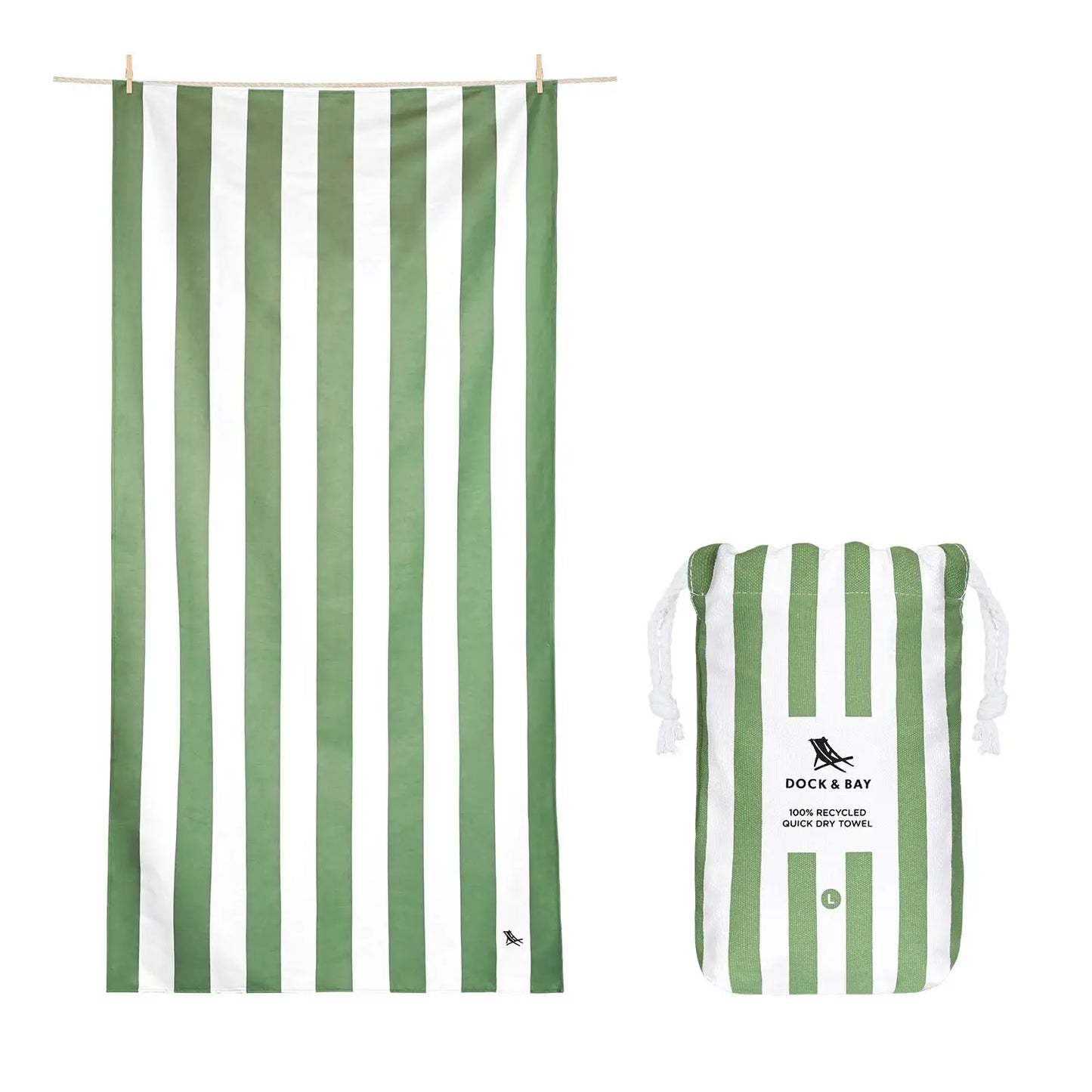 Quick Dry Towel - Cabana - Cayman Khaki - Large - Eden Lifestyle