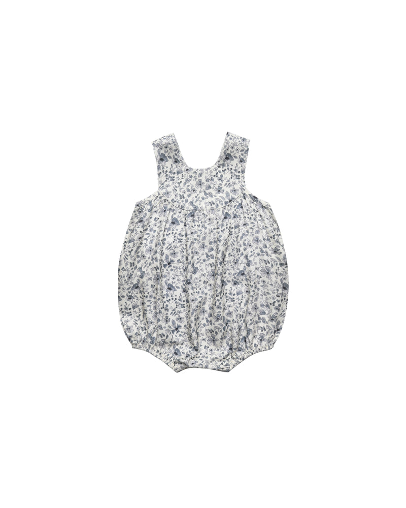 Rylee and Cru June Romper Blue Floral Ivory - Eden Lifestyle