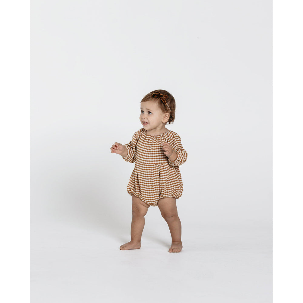 Rylee and Cru, Baby Girl Apparel - Rompers,  Gingham Bubble Romper