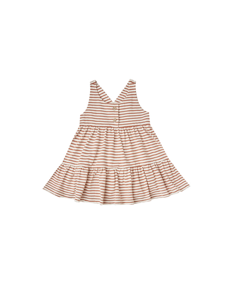 Rylee and Cru Ruby Swing Dress Amber Ivory Stripe - Eden Lifestyle