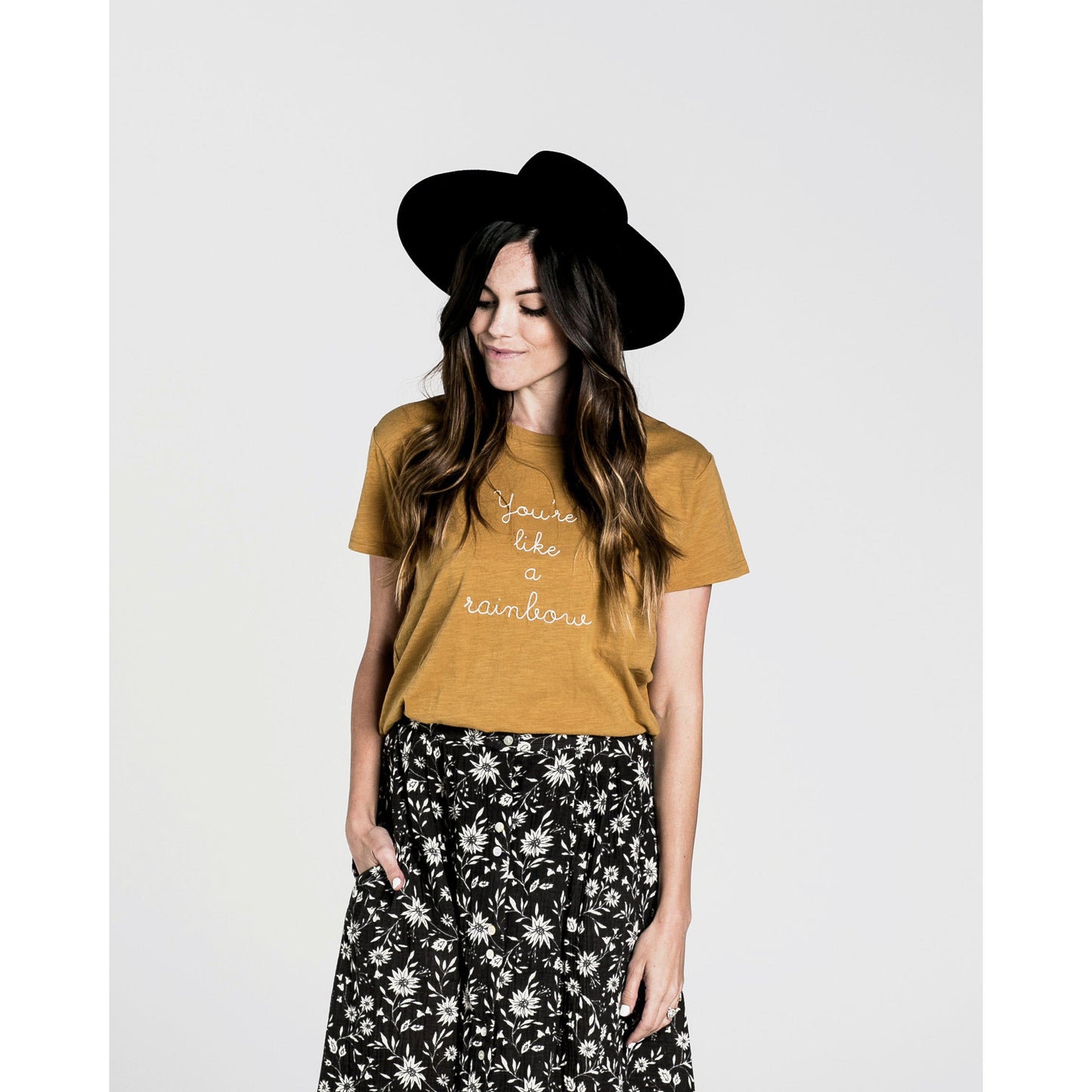 Rylee and Cru, Women - Tees,  Rylee & Cru Rainbow Basic Tee