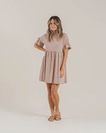 Rylee and Cru Jersey Babydoll Dress Ditsy Terracotta - Eden Lifestyle
