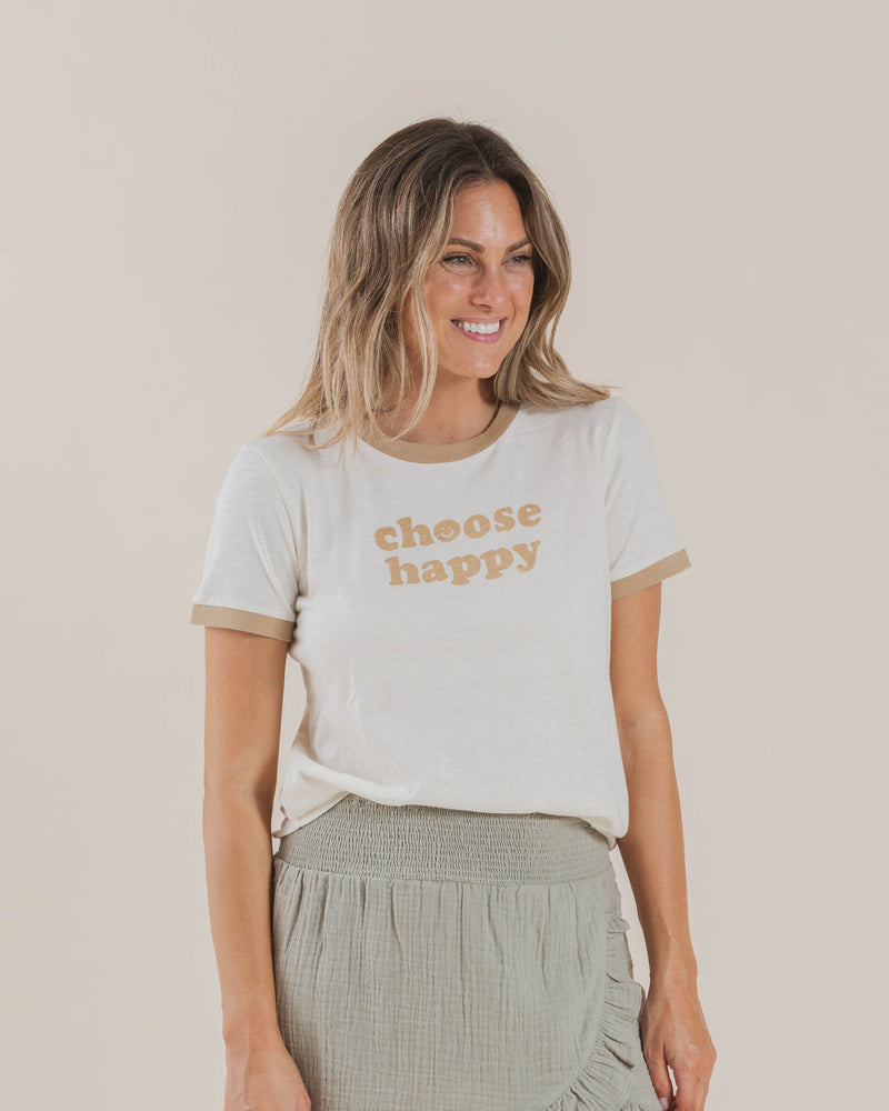 Rylee and Cru Choose Happy Ringer Tee - Eden Lifestyle