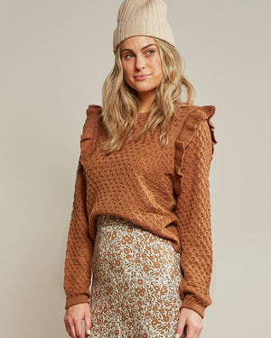 Rylee + Cru la reina sweater | rust - Eden Lifestyle