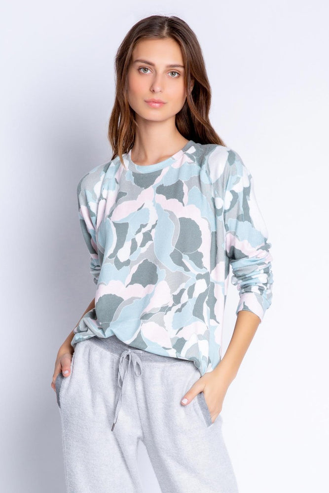 PJ Salvage, Women - Loungewear,  P.J. Salvage CAMO BLOOM LONG SLEEVE TOP