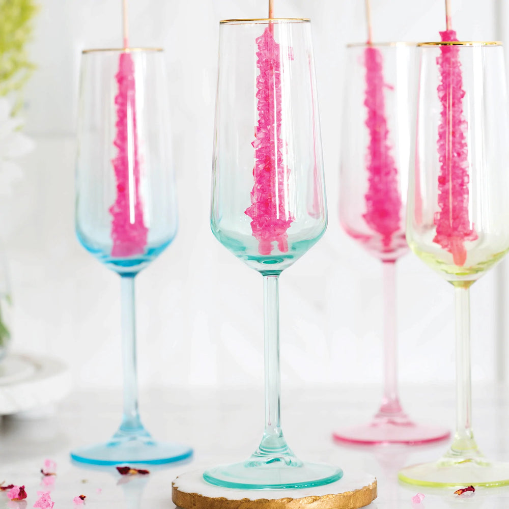 Rainbow Green Champagne Flute - Eden Lifestyle