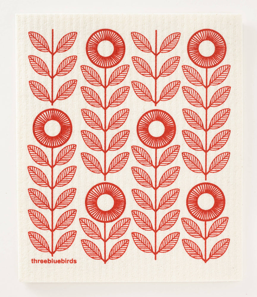 Red Sunflowers Swedish Dishcloth - Eden Lifestyle