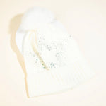 Rhinestone Star Pom Beanie - Eden Lifestyle