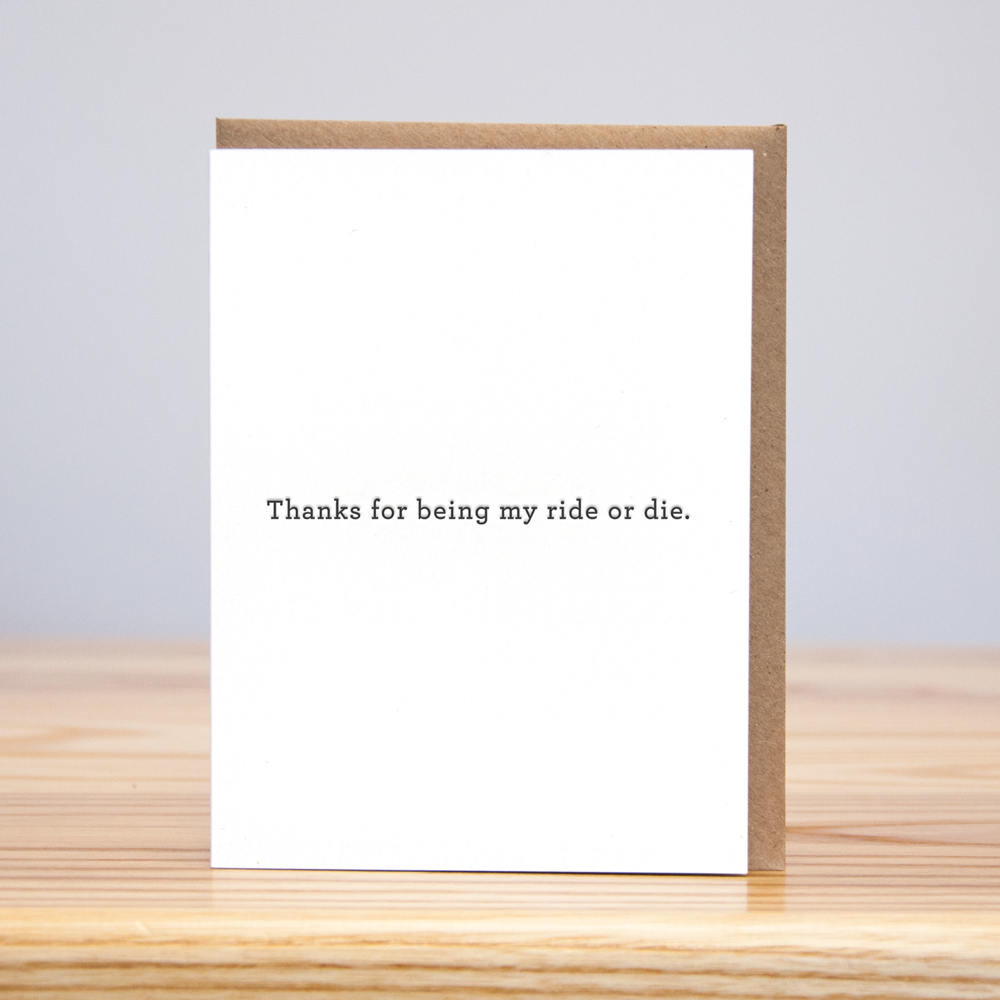 Ride or Die Thank You Greeting Card - Eden Lifestyle