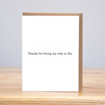 Ride or Die Thank You Greeting Card - Eden Lifestyle
