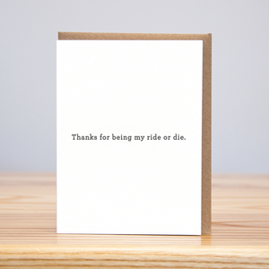 Ride or Die Thank You Greeting Card - Eden Lifestyle