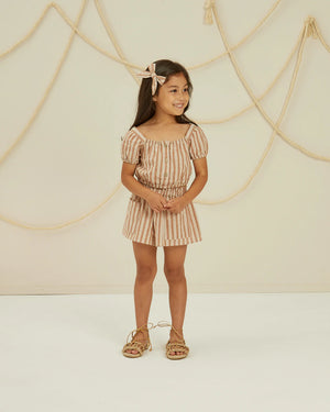 Rylee & Cru Girl Bow in Stone Stripe - Eden Lifestyle