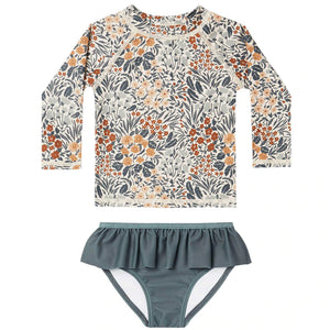 Rylee & Cru Rashguard Girls Set in Flower Field - Eden Lifestyle