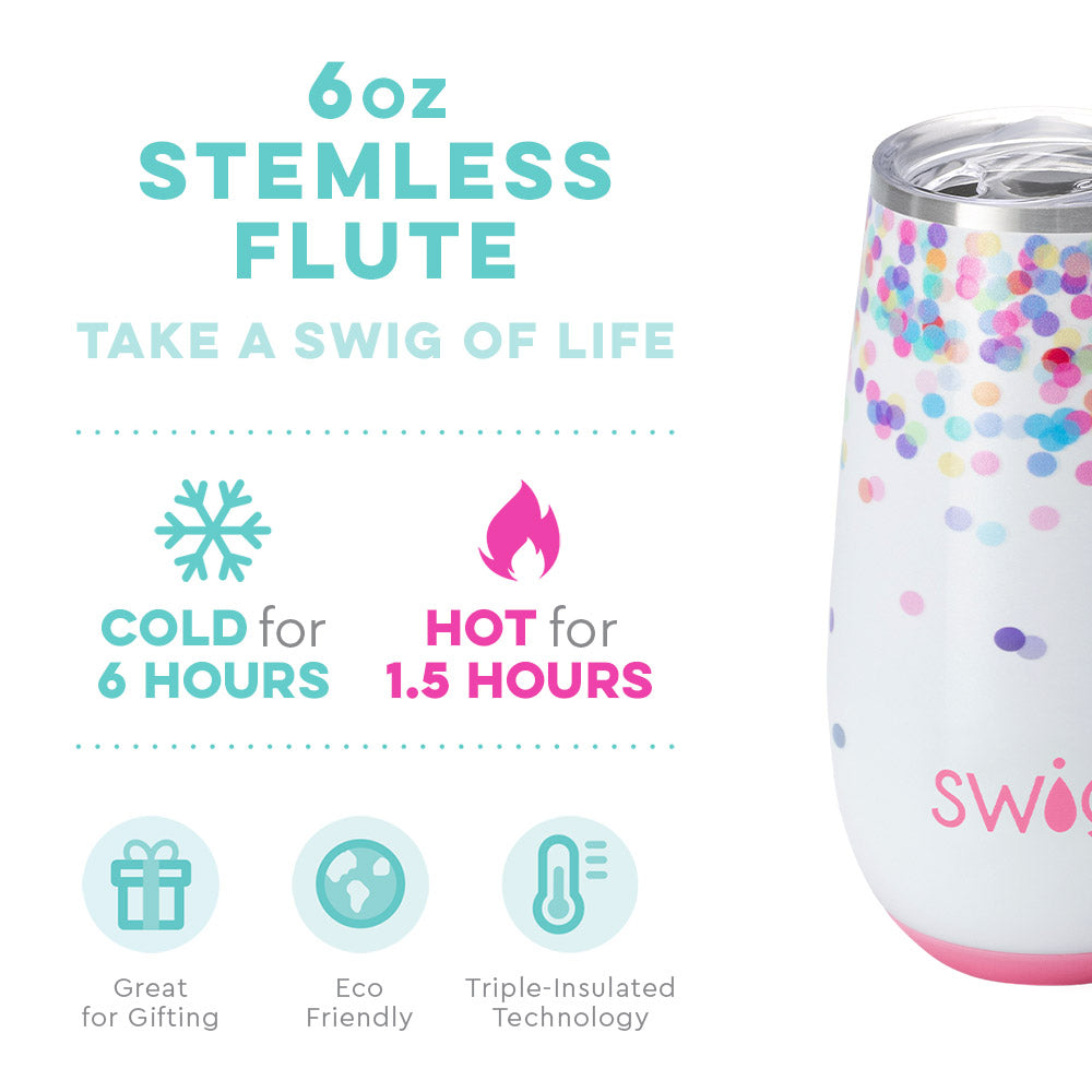 Confetti Stemless Flute (6oz) - Eden Lifestyle