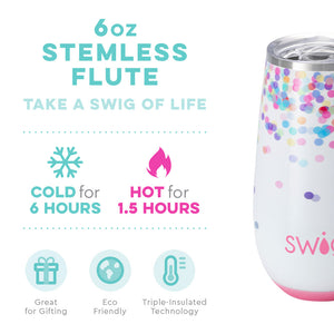 Confetti Stemless Flute (6oz) - Eden Lifestyle