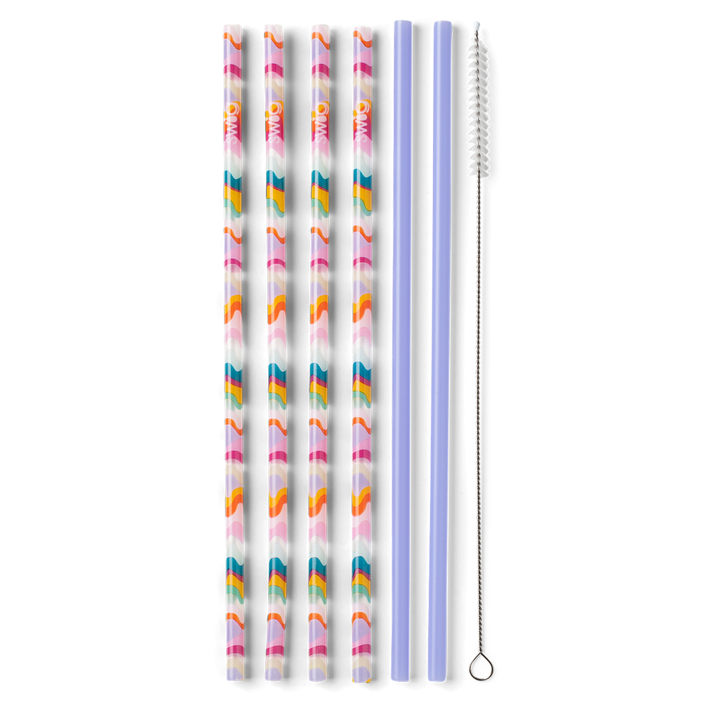 Swig Sand Art + Hydrangea Reusable Straw Set (Tall) - Eden Lifestyle