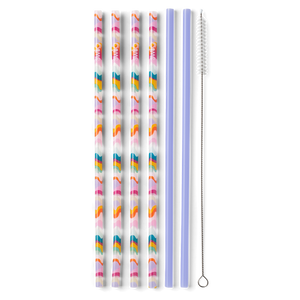 Swig Sand Art + Hydrangea Reusable Straw Set (Tall) - Eden Lifestyle